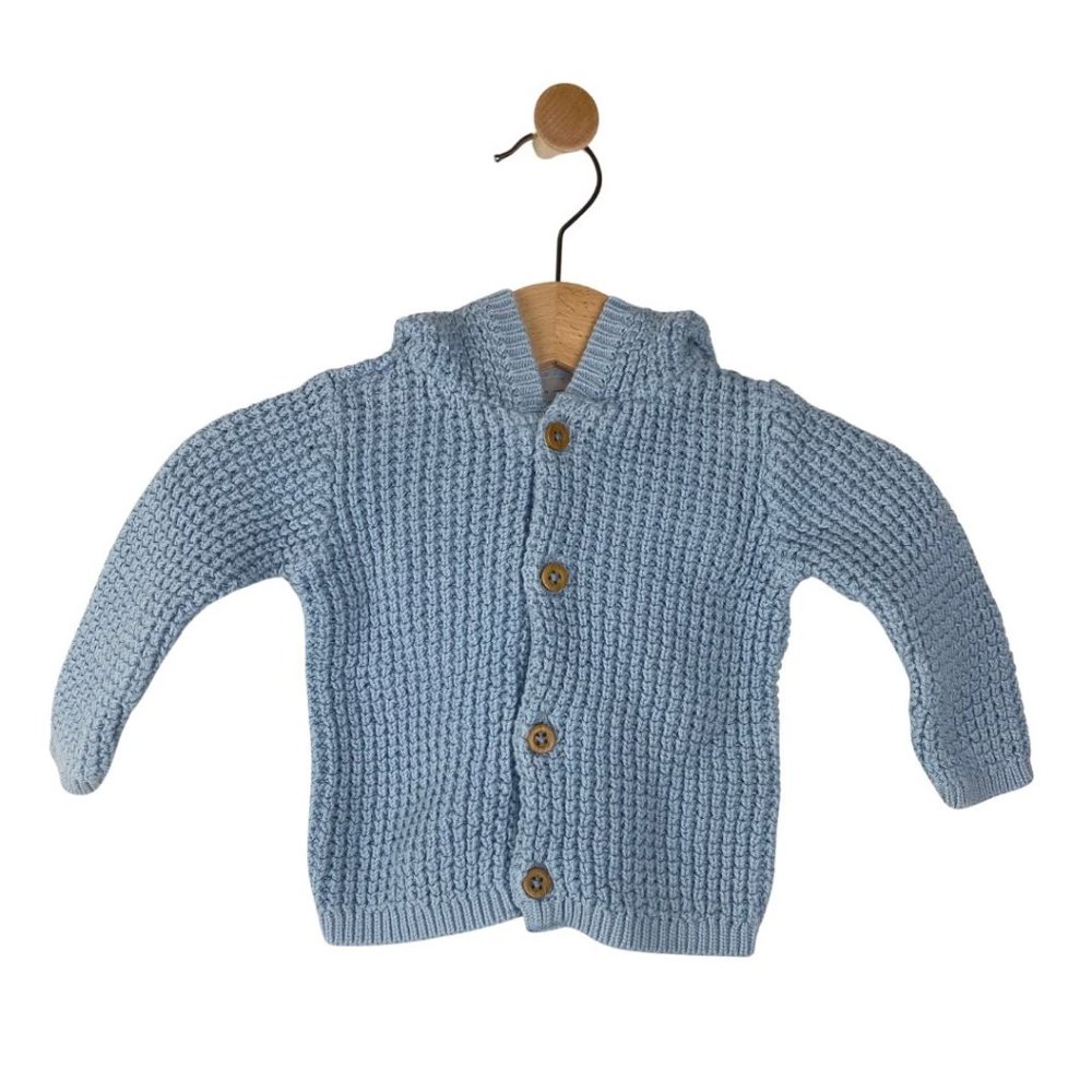 Carters Knitted Button Down Cardigan with Hoodie 6-12